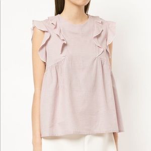 Maison Kitsune sleeveless ruffle top 38/US Small
